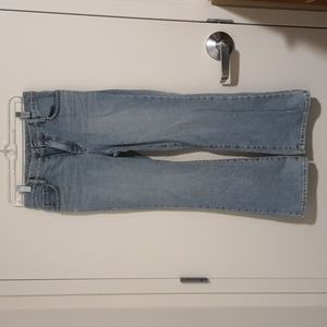 High Rise Light Blue Semi Flare Jean